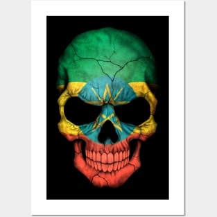 Ethiopian Flag Skull Posters and Art